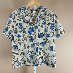 Vintage Briggs Blue Floral Button-Down Shirt